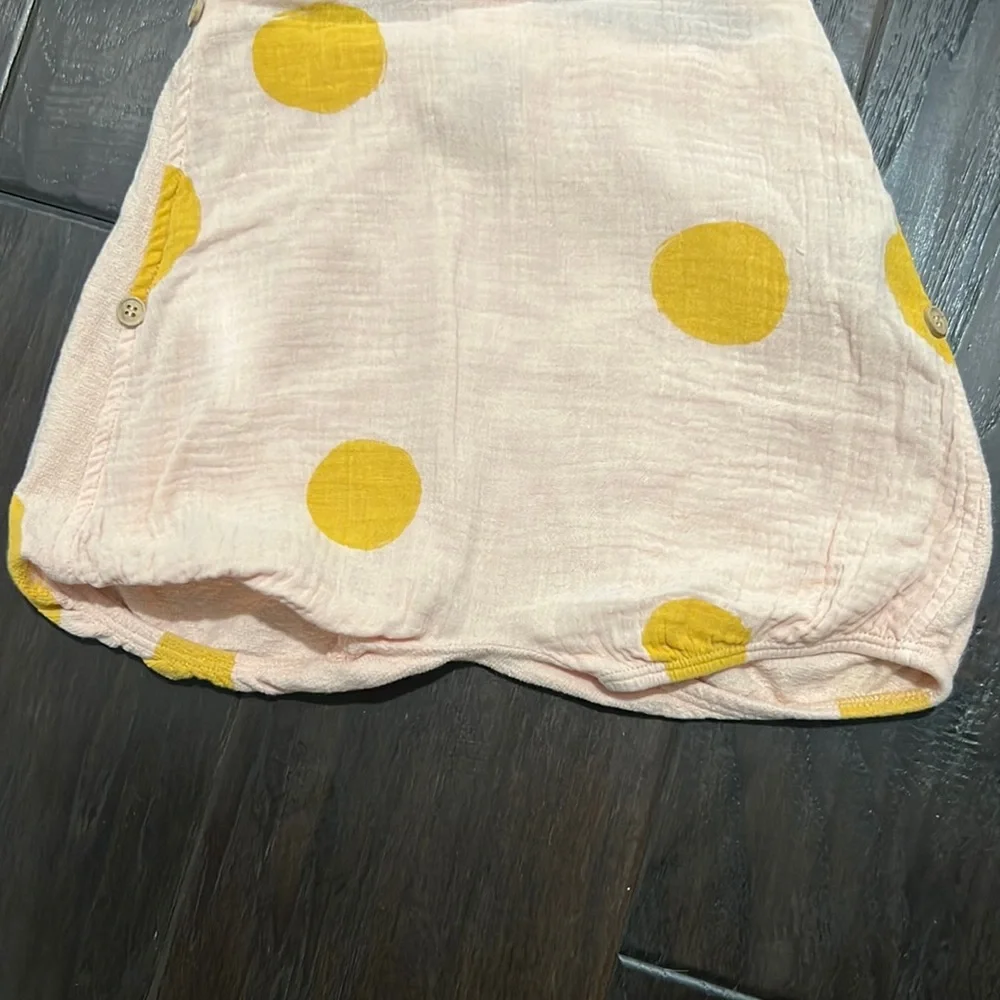 Zara Pink One-Piece Romper with Yellow Polka Dots